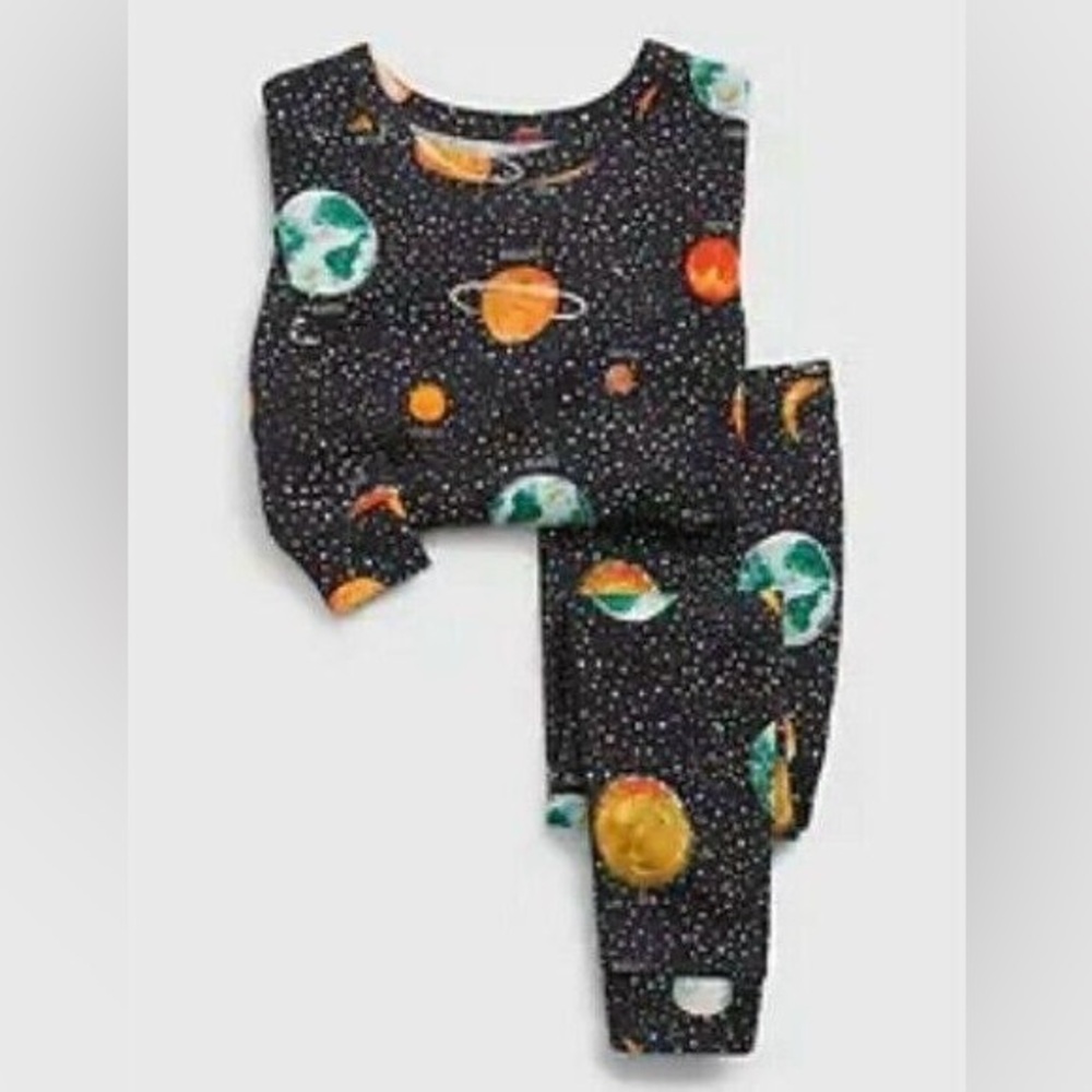 GAP Kids Outer Space Galaxy Black Hole Themed Pajama Set Sz 2T